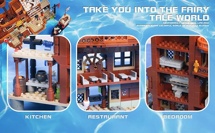 Creative Pirate Island House & Ship Building Blocks Set for Children - silverfoxgoods